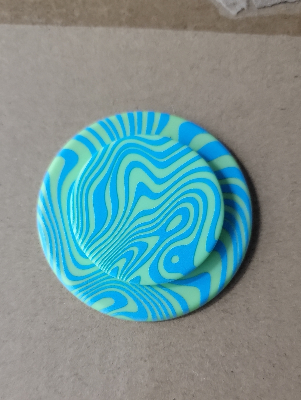 Popsockets Blue & Lime Swirl Round Pop Grip Phone Stand